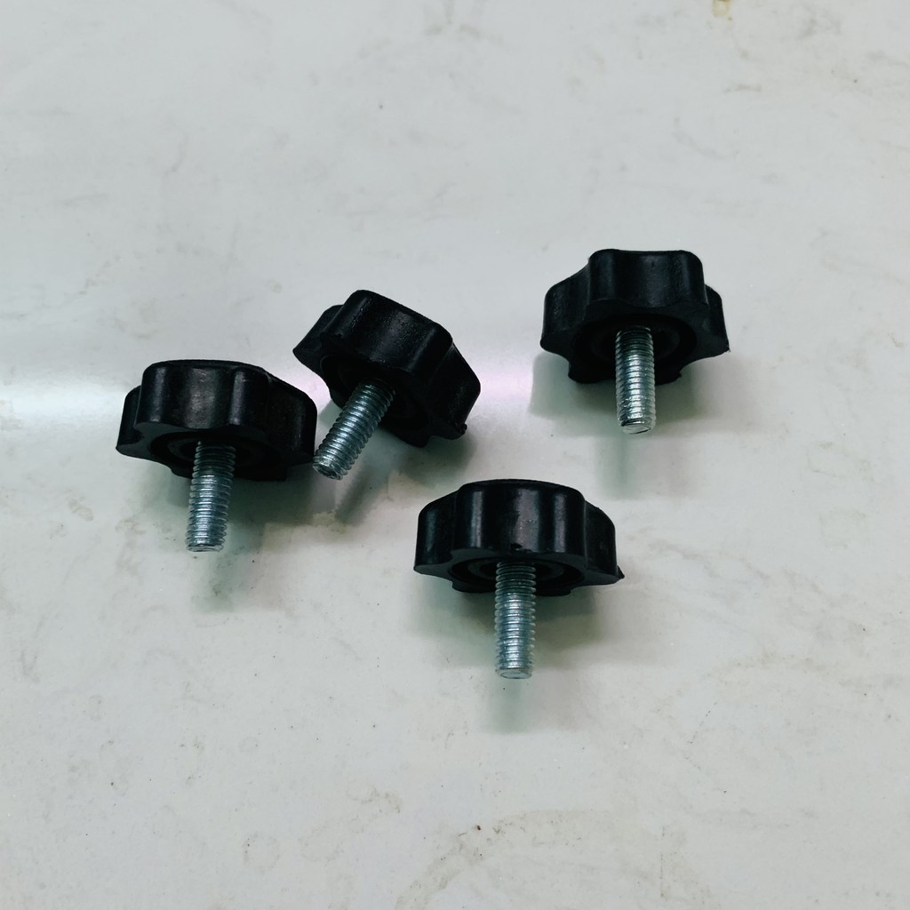 Bộ 20 đế nhựa tăng giảm M6 dài 1,5cm dùng trong nút chân bàn trà, bàn sofa, bàn ghế gia đình.