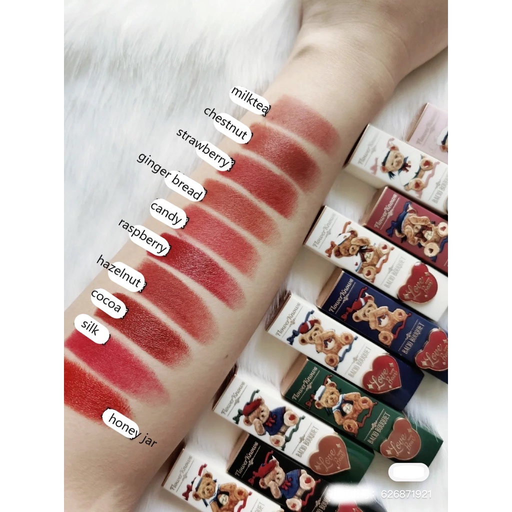 Son thỏi vuông vỏ gấu love bear của Flower knows