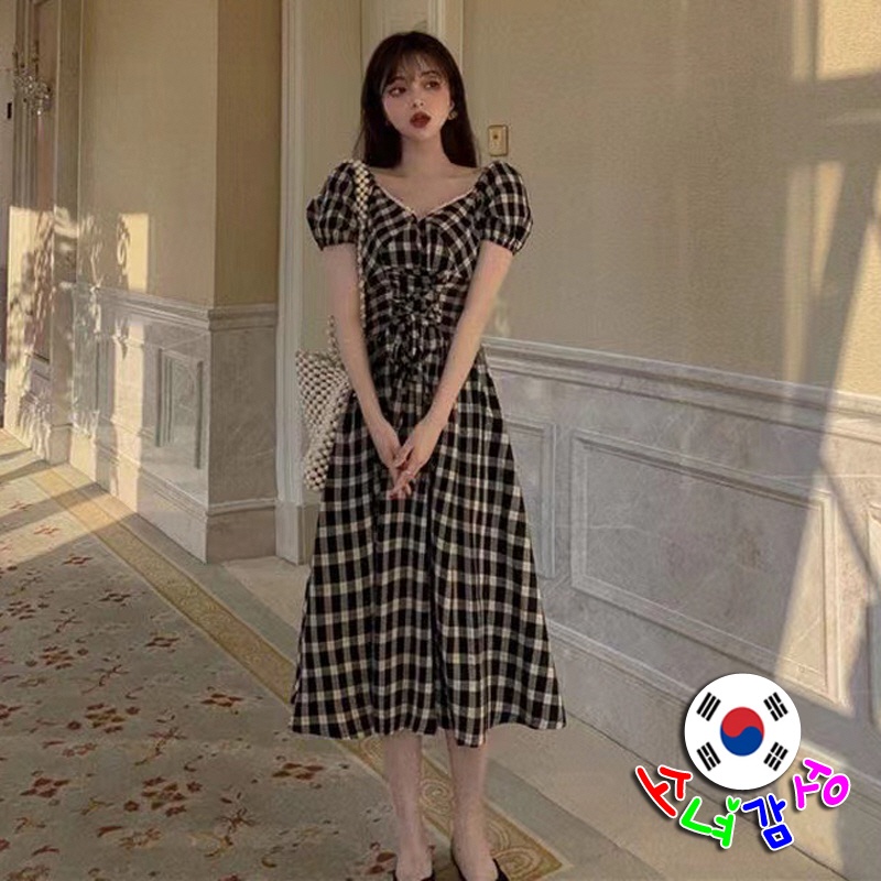 Đầm Dài Ôm Eo Phong Cách Pháp Cổ Điển Thời Trang Mùa Hè Cho Nữ