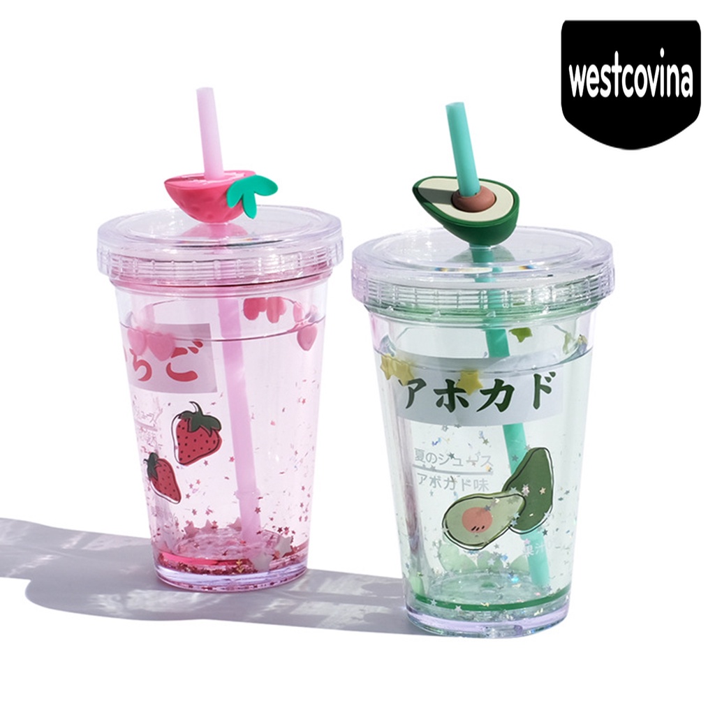 [Hot]☀ Bình Nước Nhựa 320ml Thân Thiện Với Môi Trường In Họa Tiết Hoạt Hình Dễ Thương