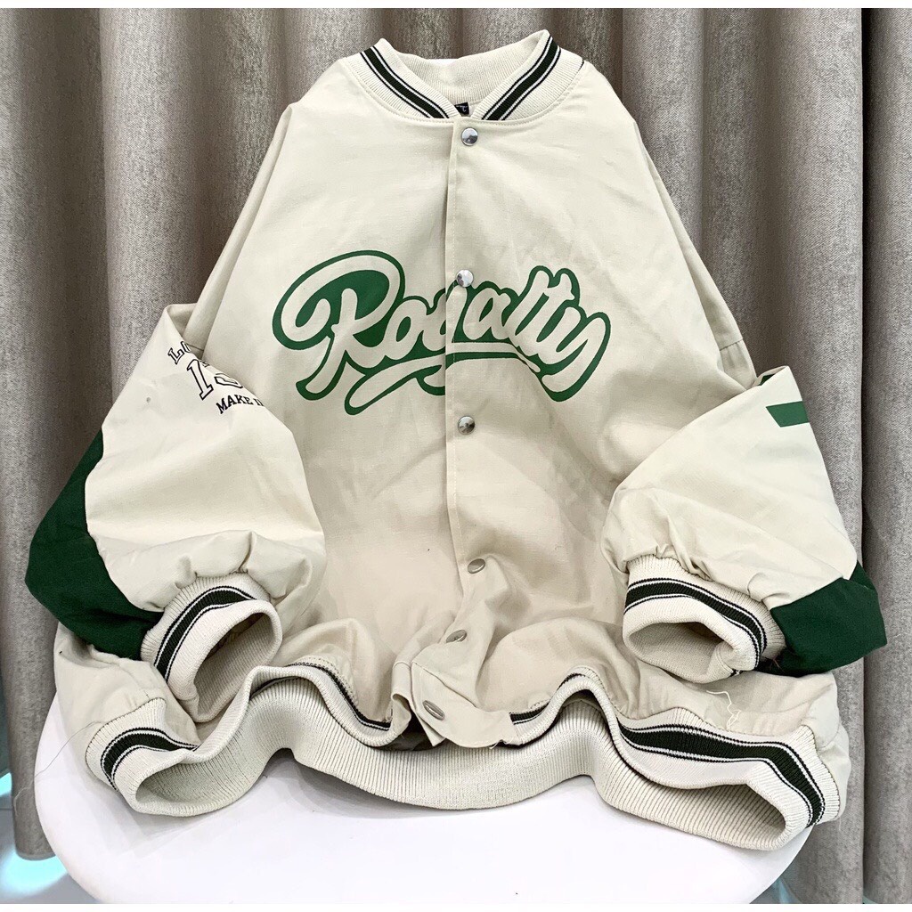 [Ảnh thật ở cuối] Áo khoác bomber áo bomber dáng vasity nam nữ royalty chất vải gió dù 2 lớp unisex MB016