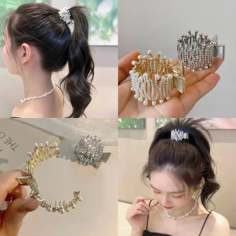 Kẹp Tóc Kim Loại Cố Định Chống Chảy Xệ Hình Vương Miện Cho Nữ