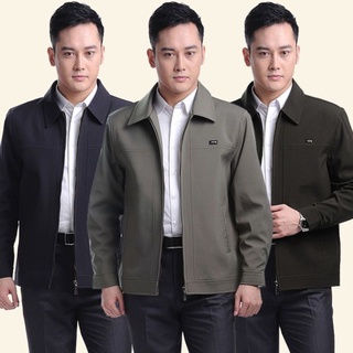 Áo khoác nam trung niên lót lông cổ bẻ chống gió chống nước ít nhăn