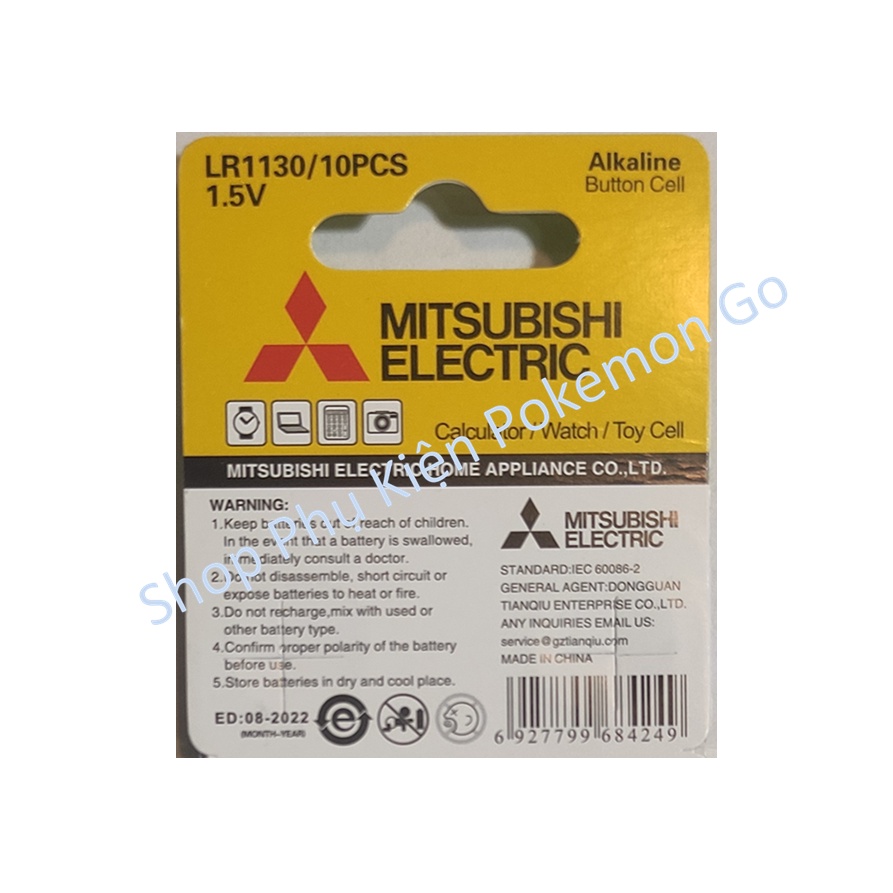 Pin Mitsubishi LR44 AG13 / LR41 AG3 / LR1130 AG10 LR626/377