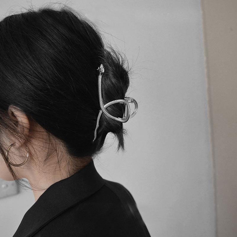 Kẹp Tóc Kim Loại Hình Con Rắn Cỡ Lớn