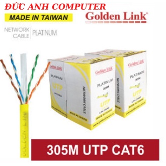 Thùng 305M cáp mạng LAN UTP CAT 6E Golden Link Platinum VÀNG (Hãng phân phối chính thức)