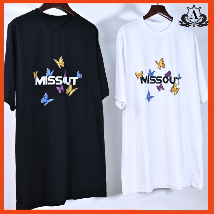 Áo thun in tay lỡ nữ Akyo form rộng dáng Unisex - Ulzzang mặc cặp, nhóm, lớp hình BƯỚM MISSOUT BUTTERFLY-AT03
