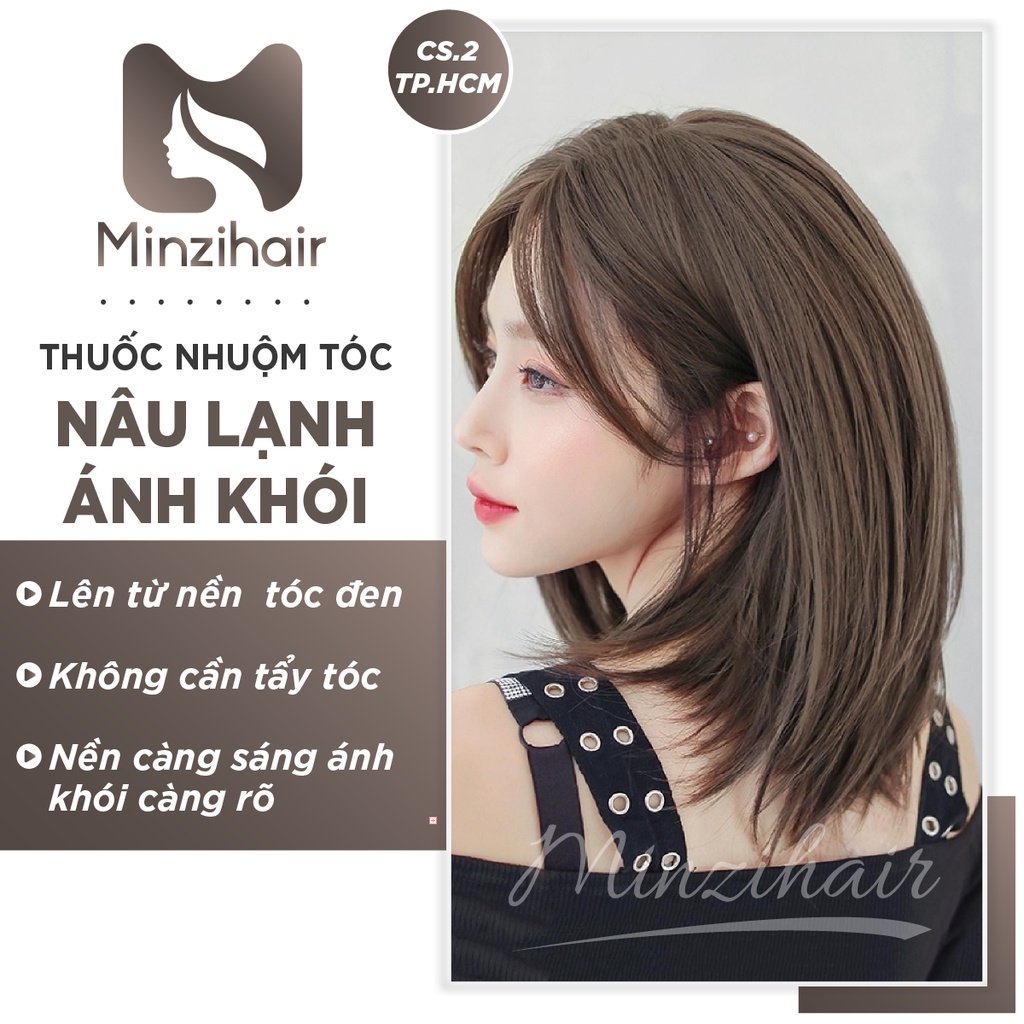 Thuốc Nhuộm Tóc Màu Nâu Khói Lạnh (Nâu Lạnh Ánh Khói) | Lên Từ Nền Đen Không Tẩy | Minzihair