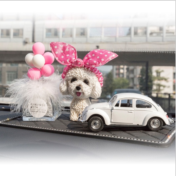 Tượng chó Poodle loại to đẹp trang trí xe hơi, bàn làm việc, làm quà tặng cực yêu - D&amp;A Shop.