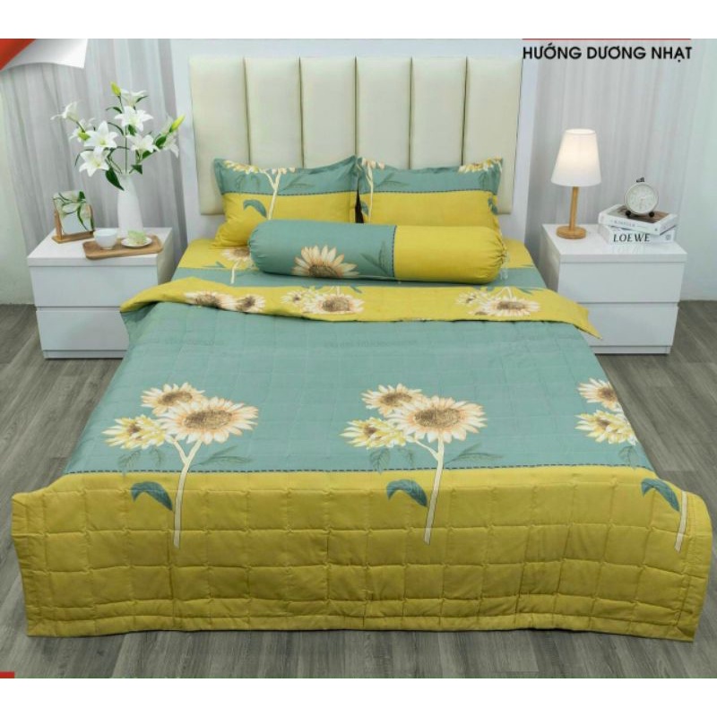 Bộ  ga  5 món (MẪU  hoa hướng dương )