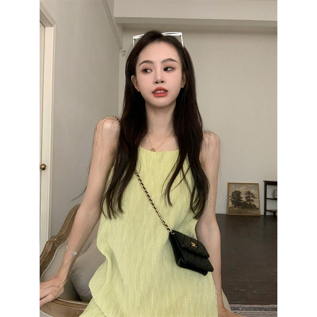 Váy Yếm Xanh Lá / Váy Yếm Dài Khoét Rỗng 51813