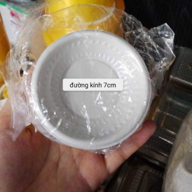 50 đĩa nhựa mini đựng tương ớt dùng 1 lần