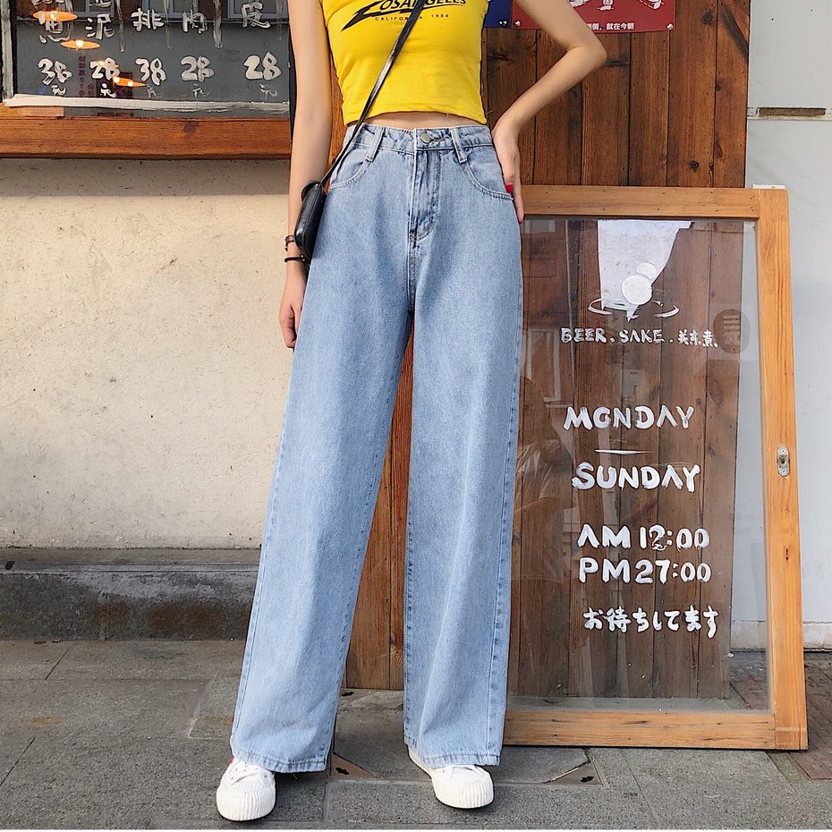 [Size S,M] Quần Jeans nữ ống rộng Ulzzang Quảng Châu QDJ7