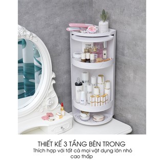 Kệ đựng đồ Phòng Tắm 3 Tầng nhựa ABS xoay 360 độ - The Royal's Furniture