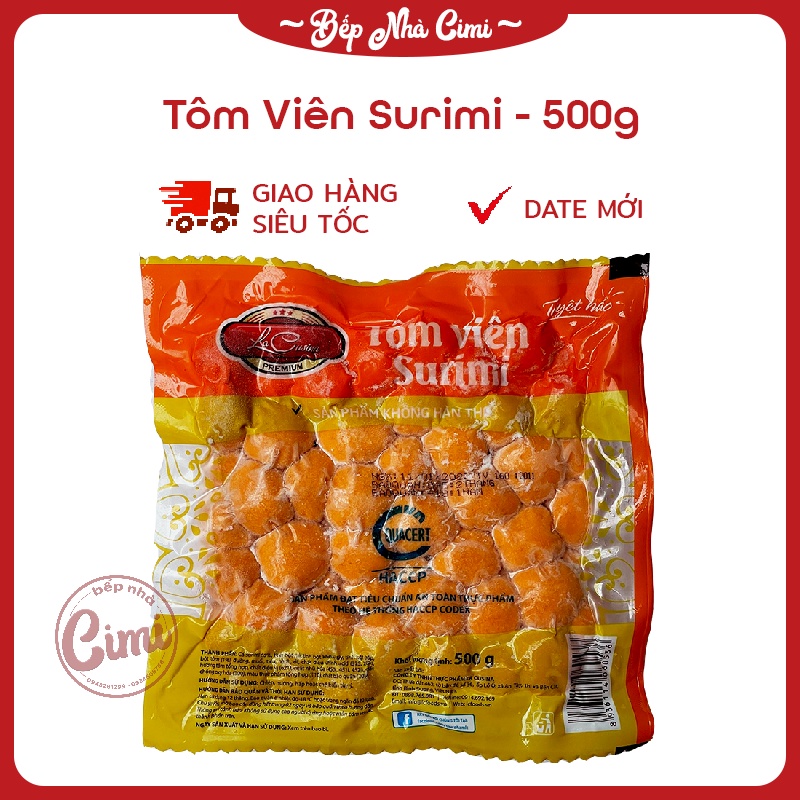 Tôm Viên Chiên Lacusina 500g - Cá Viên Chiên Ăn Vặt - Viên Thả Lẩu - Bếp Nhà CIMI