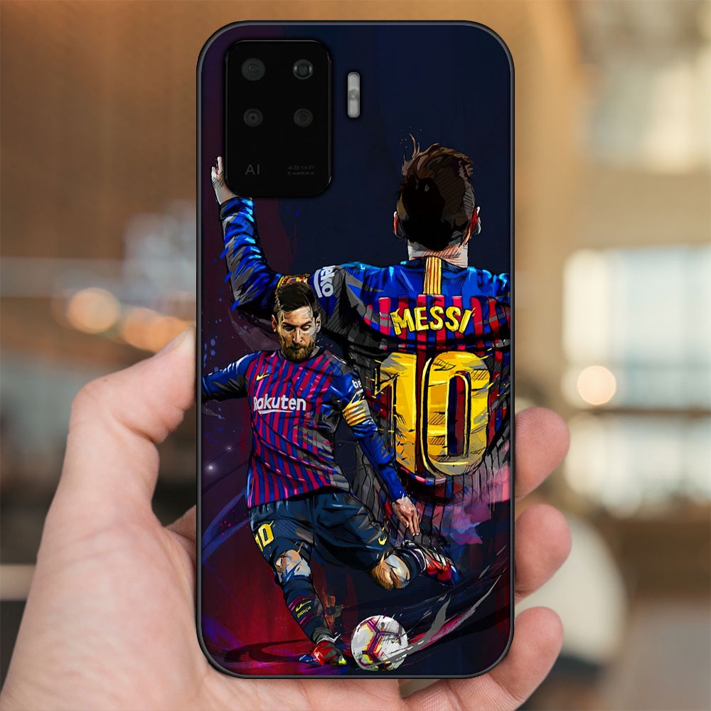 Ốp lưng Oppo A94 viền đen in hình Lionel Messi Barcelona PSG