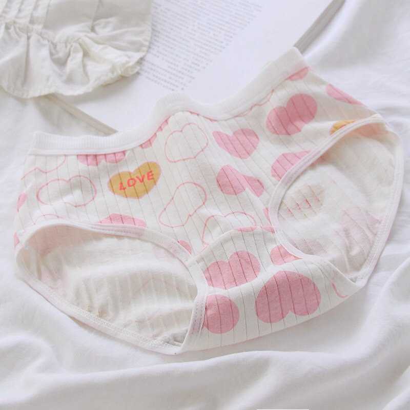 Quần Lót Nữ Cotton Hoạ Tiết Gấu Tim Hồng Xinh Xắn Dễ Thương Chíp Nữ Cotton Cao Cấp Mainia Shop