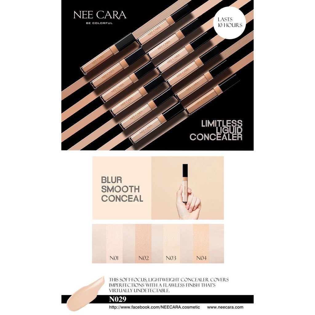 Kem Che Khuyết Điểm Nee Cara Tông Sáng Limitless Concealer N029 No.01