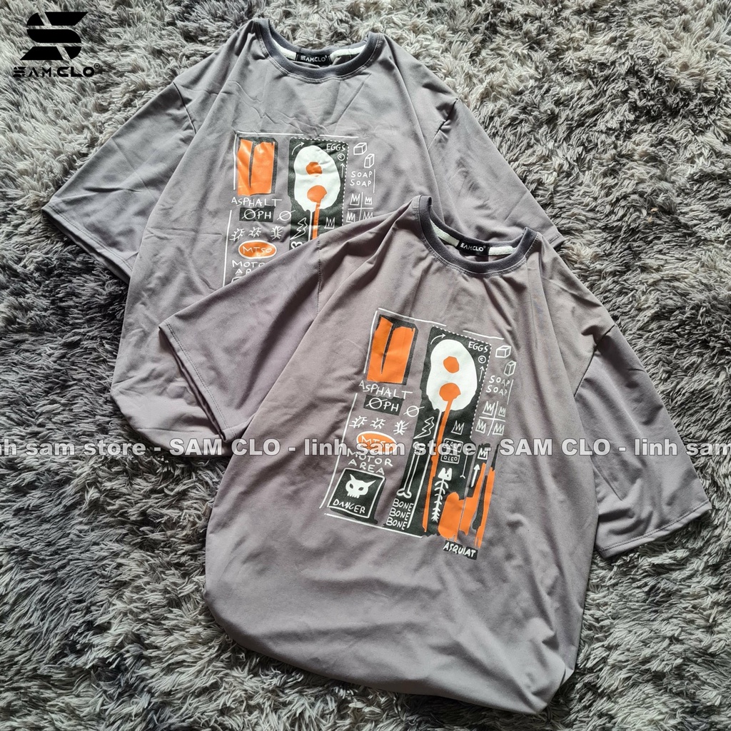 Áo thun nam nữ tay lỡ SAM CLO phông form rộng dáng Unisex, mặc cặp, nhóm, lớp in hình TRỨNG ỐP LA chữ DANGER