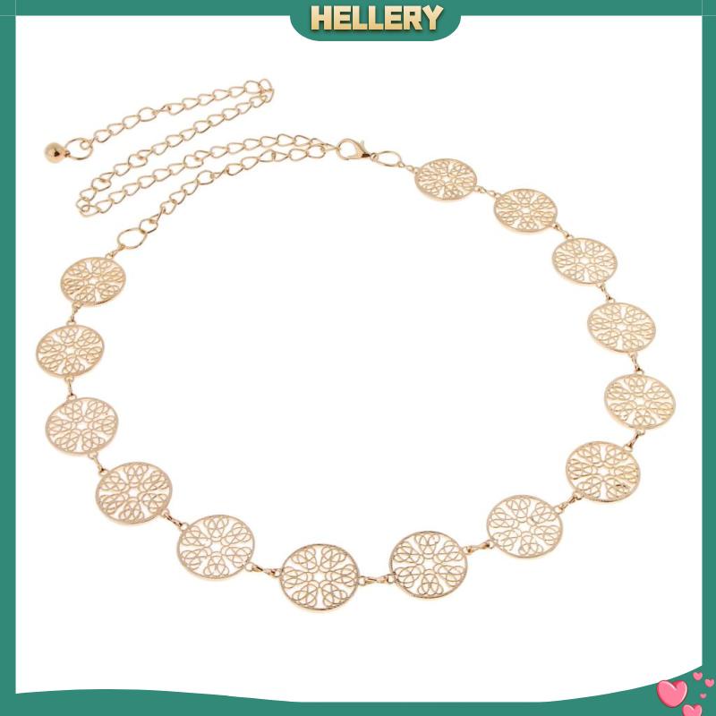 Thắt lưng dây xích mặt đồng xu vàng thời trang cho nữ