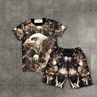 [Mã FASHIONT4MA2 giảm 10K đơn 50K] Bộ Đồ Nam - Bộ Thun Nam Thời Trang Hè In Hình Đại Bàng - ShopMens - BN138