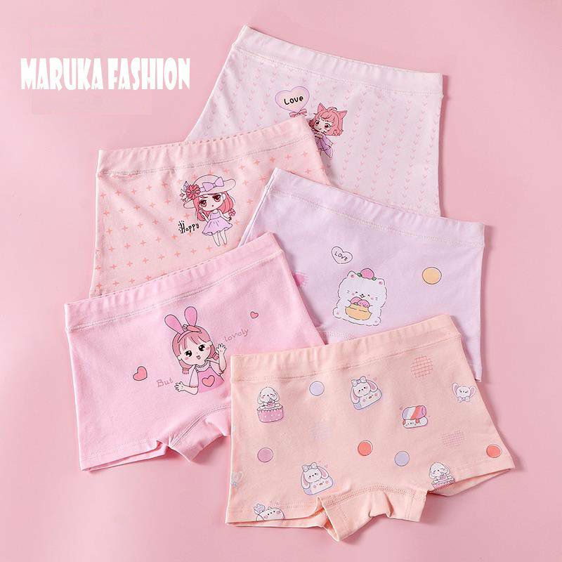 Combo 5 quần chíp đùi cho bé, chíp đùi bé gái cotton cao cấp~Maruka Fashion thế giới quần chíp trẻ em