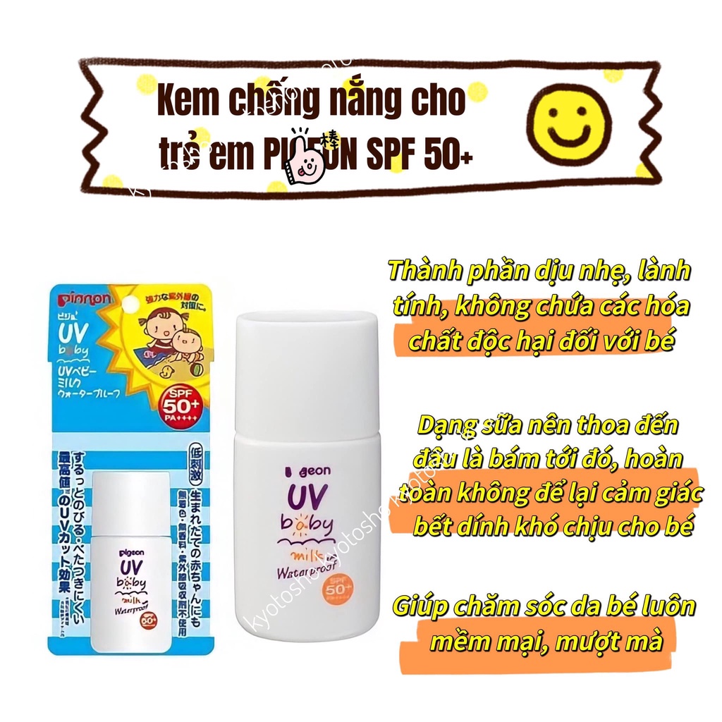 KEM CHỐNG NẮNG CHO BÉ PIGEON SPF 50+ - Hàng nội địa Nhật