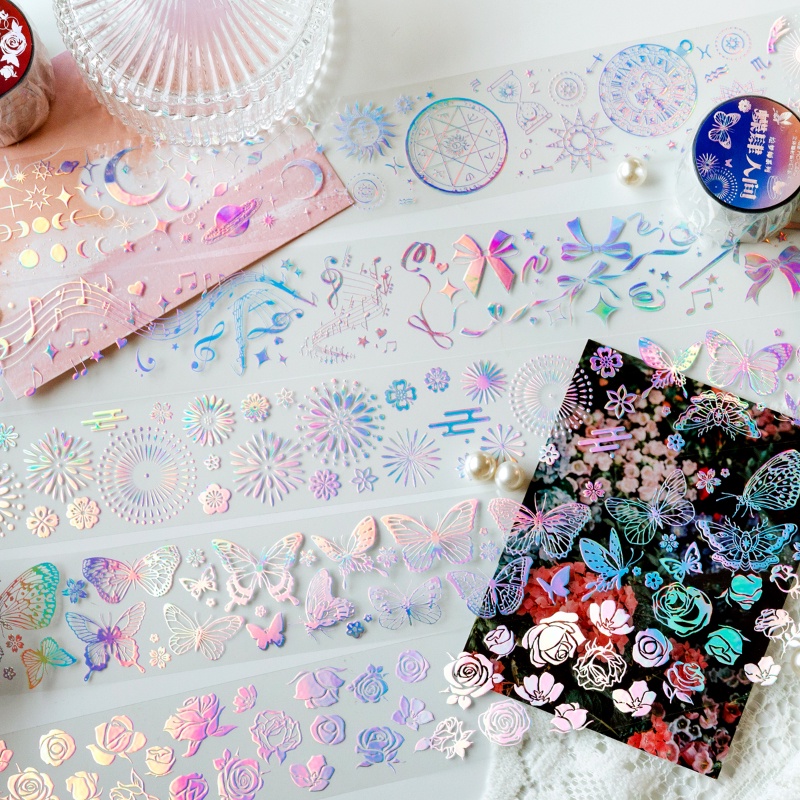 1 cuộn băng keo Washi trang trí sổ tay nhật ký
