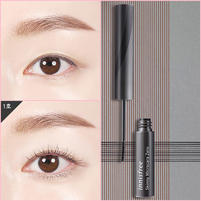 (AUTH) Mascara chải mi siêu mảnh chống lem trôi innisfree Skinny Microcara Zero 3.5g