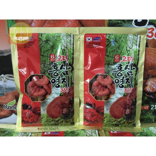 Nước Hồng Sâm Linh Chi 365 KANGHWA Hàn Quốc Hộp 30 Gói * 70ml (Red ...