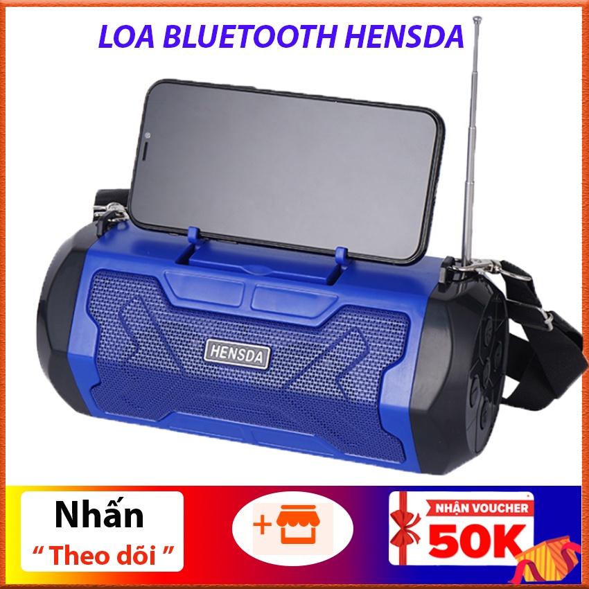 Loa bluetooth nghe nhạc HENSDA, sạc bằng năng lượng mặt trời , hổ trợ khe cắm thẻ nhớ và cổng USB
