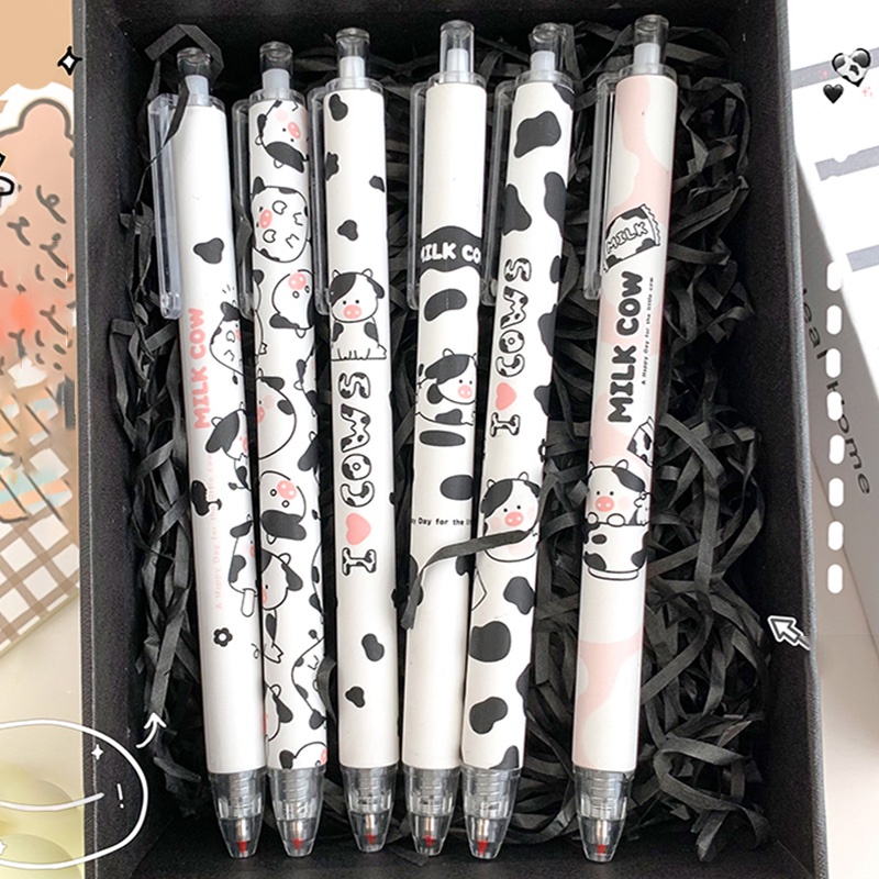 Set 6 Bút Bi Mực Đen Ngòi 0.5mm Có Thể Thu Gọn