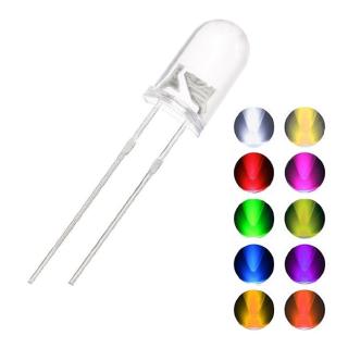 100 đèn led DIY 5mm đi ốt màu trắng xanh đỏ hồng vàng cam độc đáo
