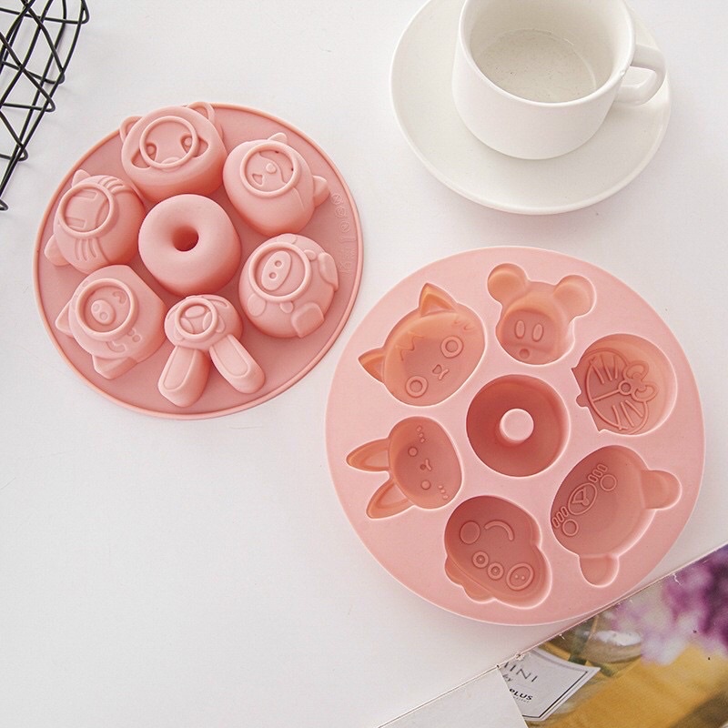 Khuôn silicon làm bánh, pudding hình thú - hấp bánh