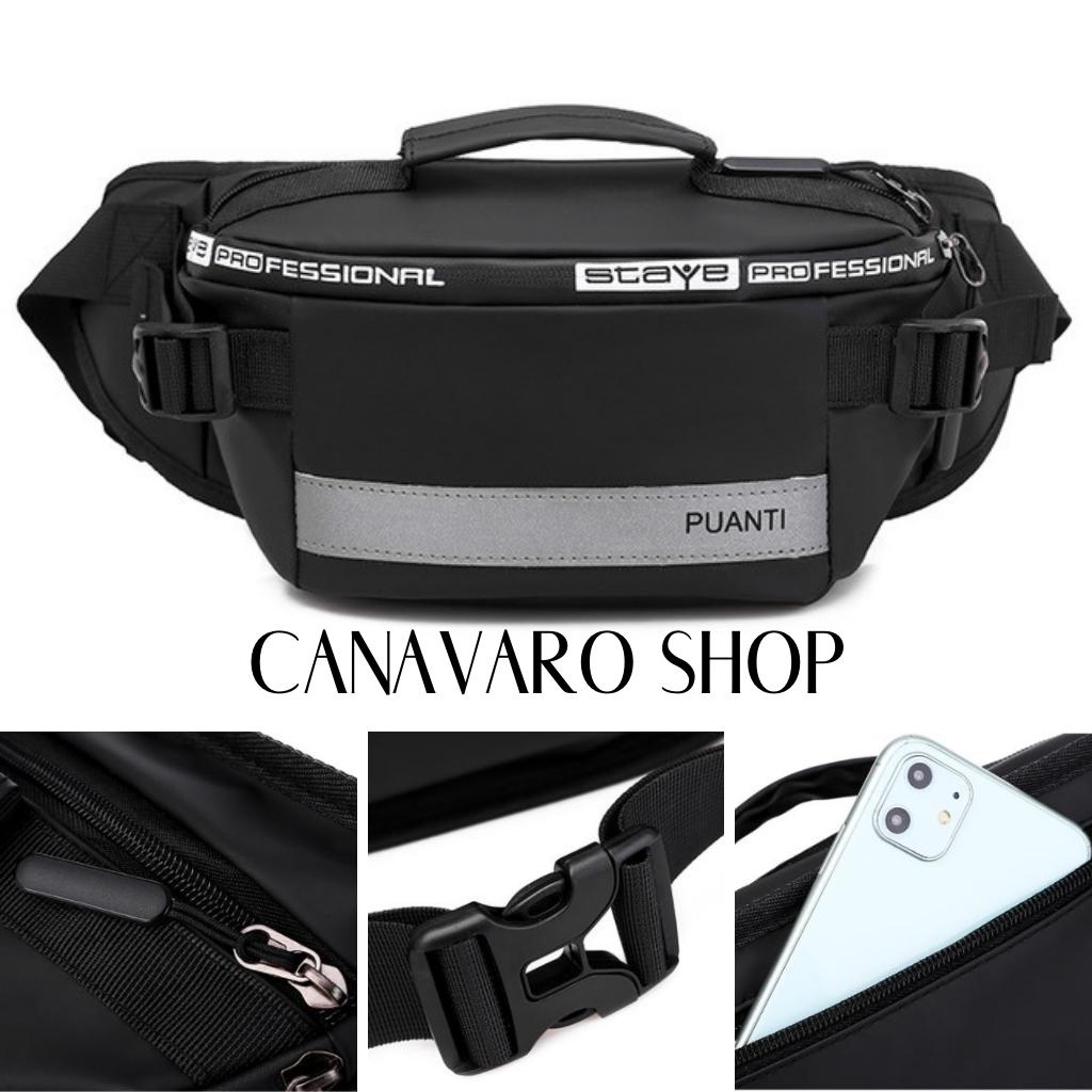 Túi đeo chéo nam,túi bao tử mini vải Canvas phong cách Streetwear đường phố CANAVARO SHOP CN155T