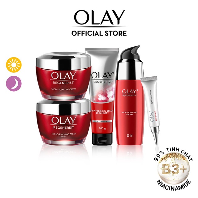 Combo 5 sản phẩm Kem, Serum và Sữa Rữa Mặt Tái Tạo Da Chống Lão Hóa OLAY REGENERIST