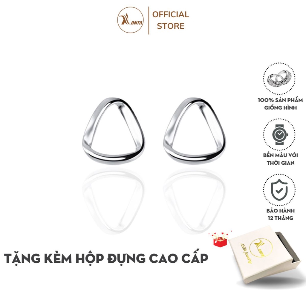 Bông tai bạc 925 vòng tròn hình xoắn thời trang thanh lịch cho nữ ANTA Jewelry - ATJ7052