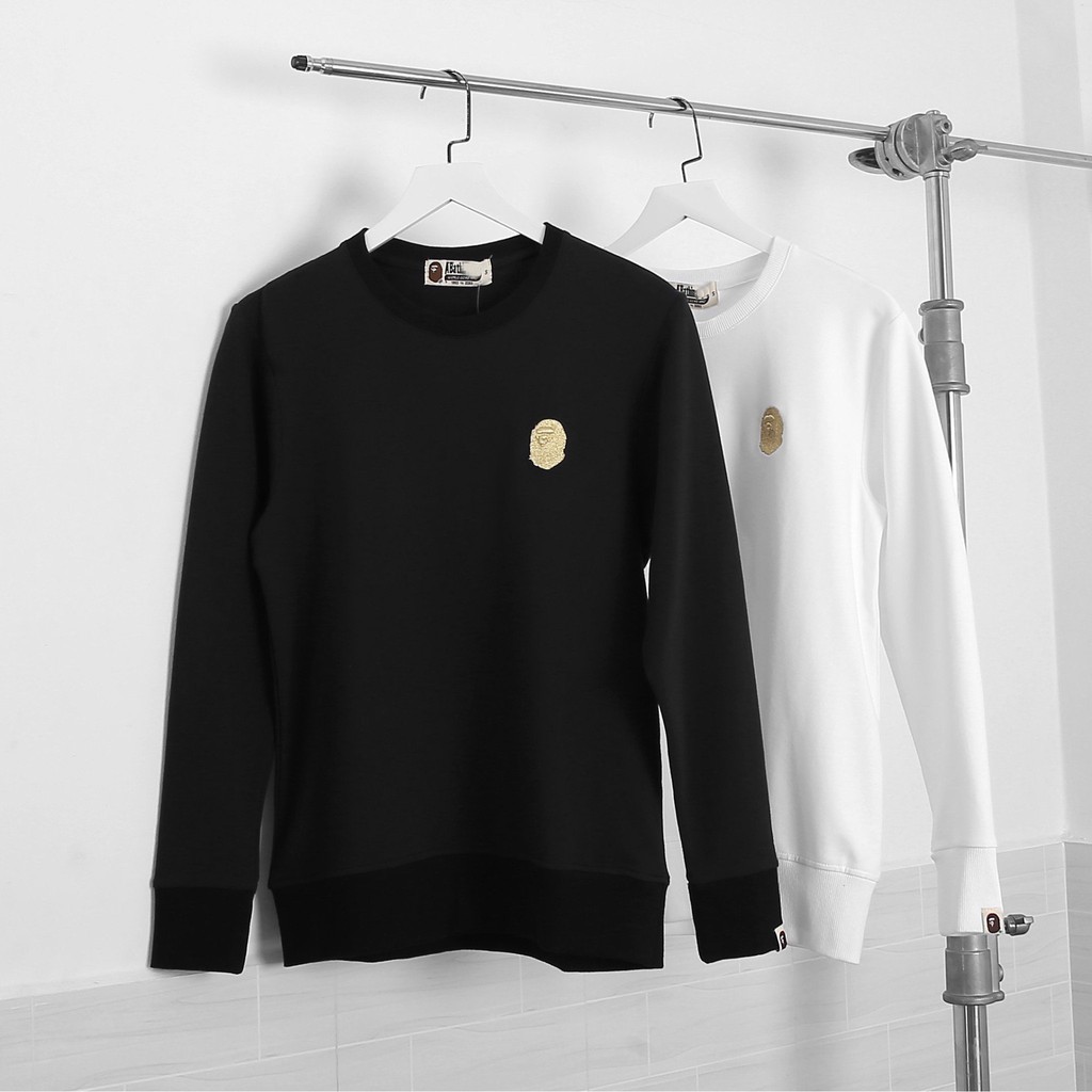 Áo thun tay dài SWEETER APE 2 MÀU LOGO THÊU