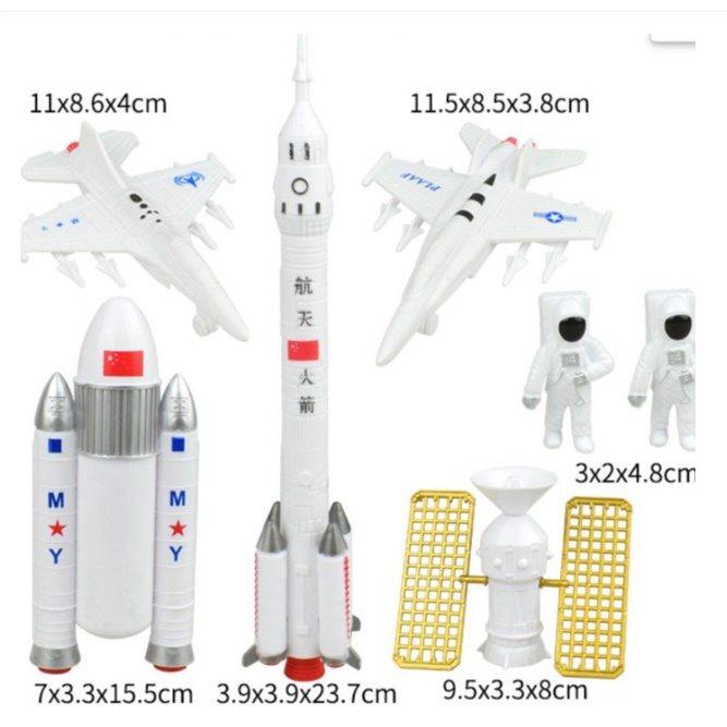 Mô Hình Phi Hành Gia, Tàu Vũ Trụ, Tên Lửa, Decor -  Trang Trí Bánh Kem, Bánh Sinh Nhật