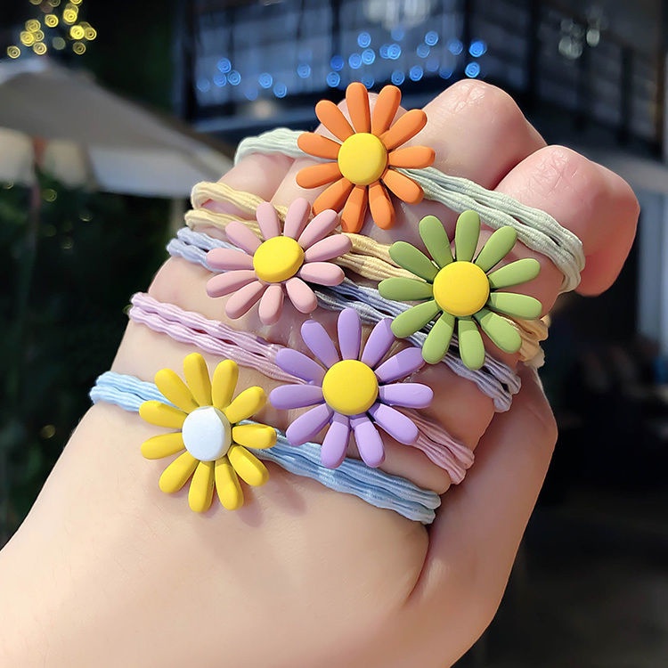 Dây Buộc Tóc Cao Su Co Giãn Họa Tiết Hoa Cúc Nhỏ Xinh Cho Nữ