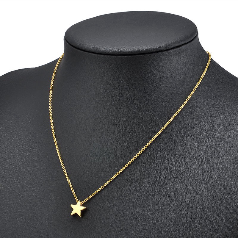 Vòng cổ thời trang hình trăng khuyết/sao màu vàng/bạc đơn giản kiểu Hàn cho nữ