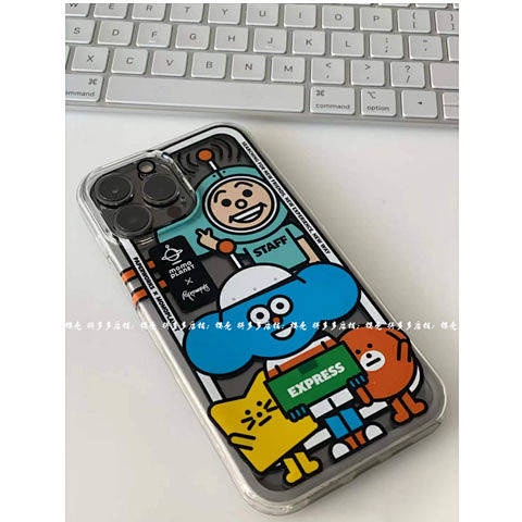 Ốp điện thoại trong in hoạt hình Signal Villain vui nhộn thích hợp cho Apple Iphone 13/11 12 XS/ XR 8P 68QE