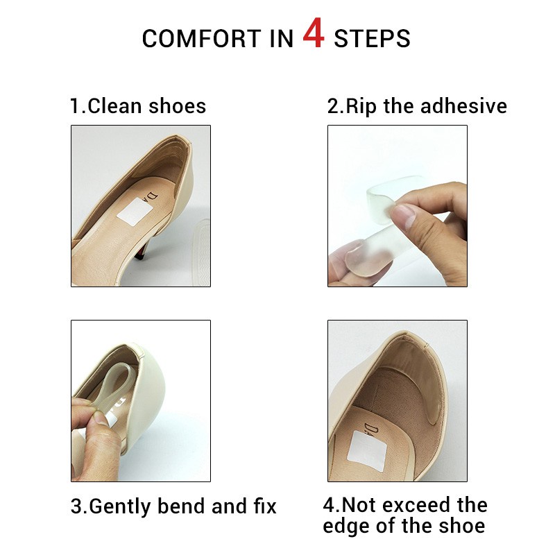 Set 2 Miếng Lót Giày Bằng Silicone Giúp Giảm Đau Cho Nữ