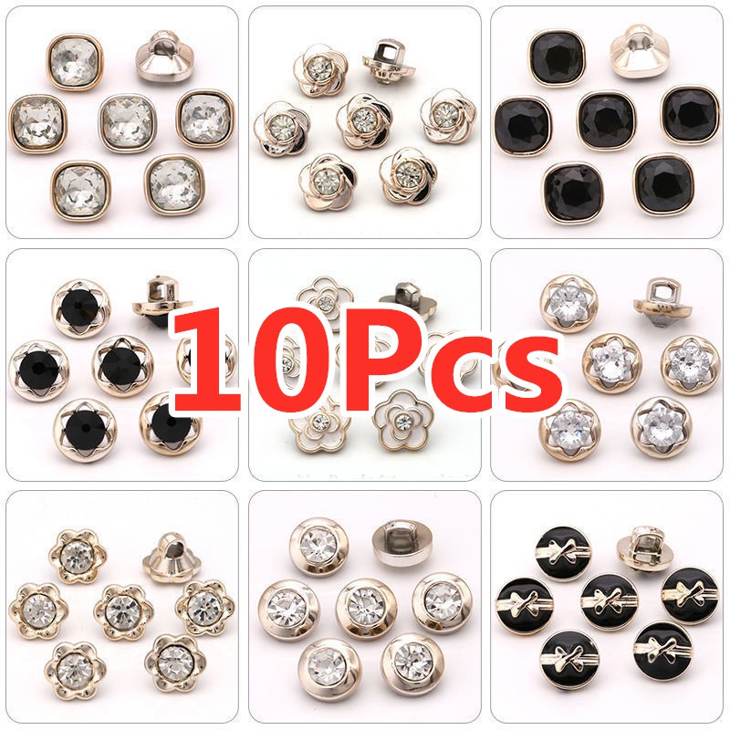 Set 10 nút áo tròn đính ngọc trai dễ phối đồ