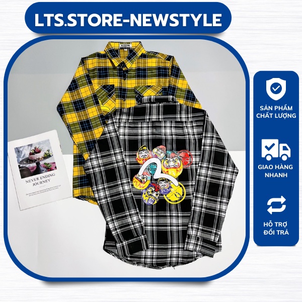 Áo sơmi nam, Sơmi EVISU caro nỉ cực đẹp phong cách chuẩn phông tôn dáng -NEWSTYLE