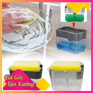 [XẢ KHO+FREE SHIP] Hộp đựng xà phòng kèm miếng rửa chén 2 in 1 tiện lợi
