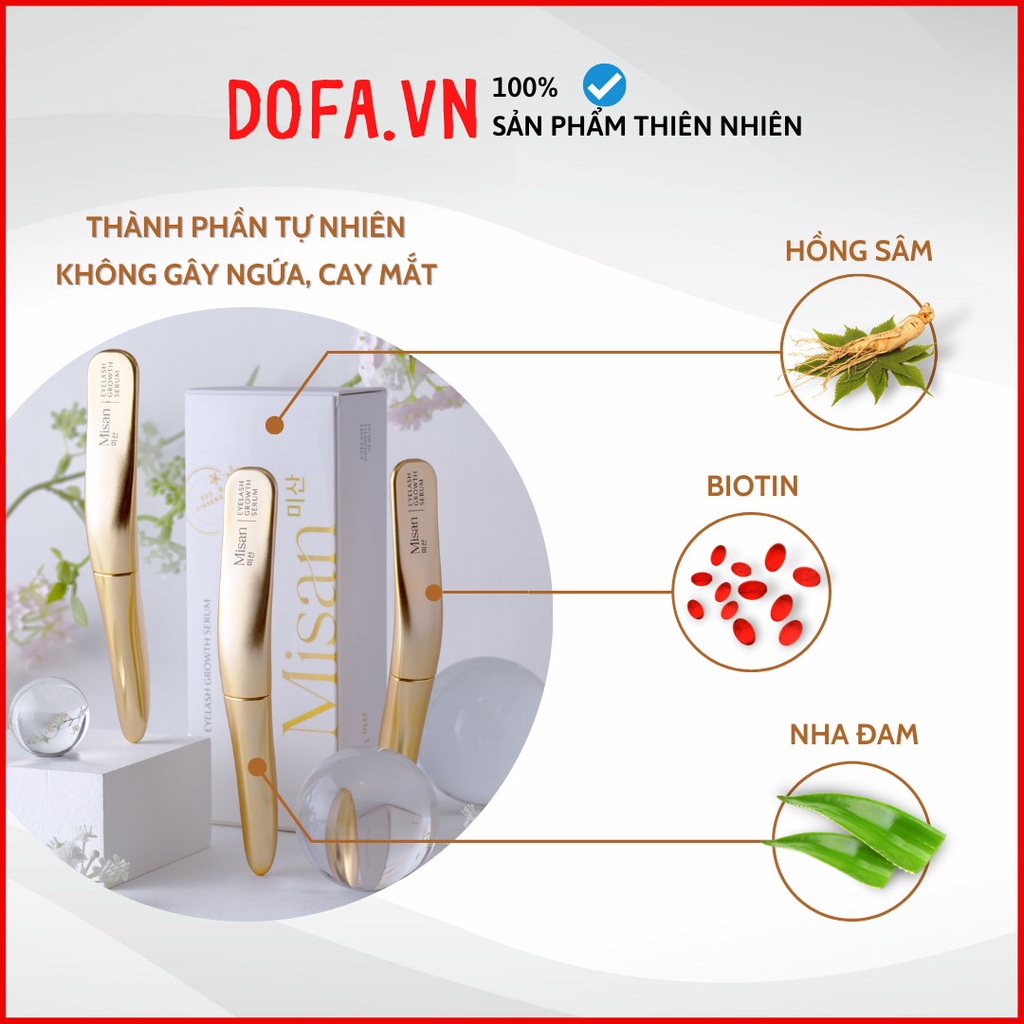 Serum Dưỡng Mi MISAN Kích Thích Mi Dài Nhanh Chóng Ngăn Gãy Rụng Kéo Dài Tuổi Thọ Mi, Dưỡng Mi Chắt Khoẻ 5ml