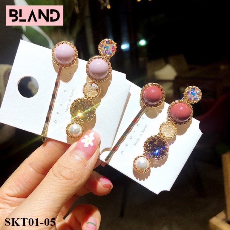 Set 2 Kẹp Tóc Cô Gái Retro Hàn Quốc