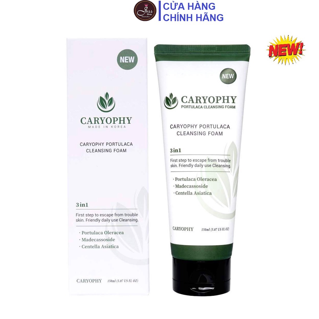 Sữa Rửa Mặt Caryophy Portulaca Cleansing Foarm 150ml Mẫu Mới