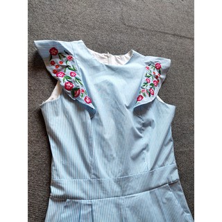 Jumpsuit NY kẻ xanh